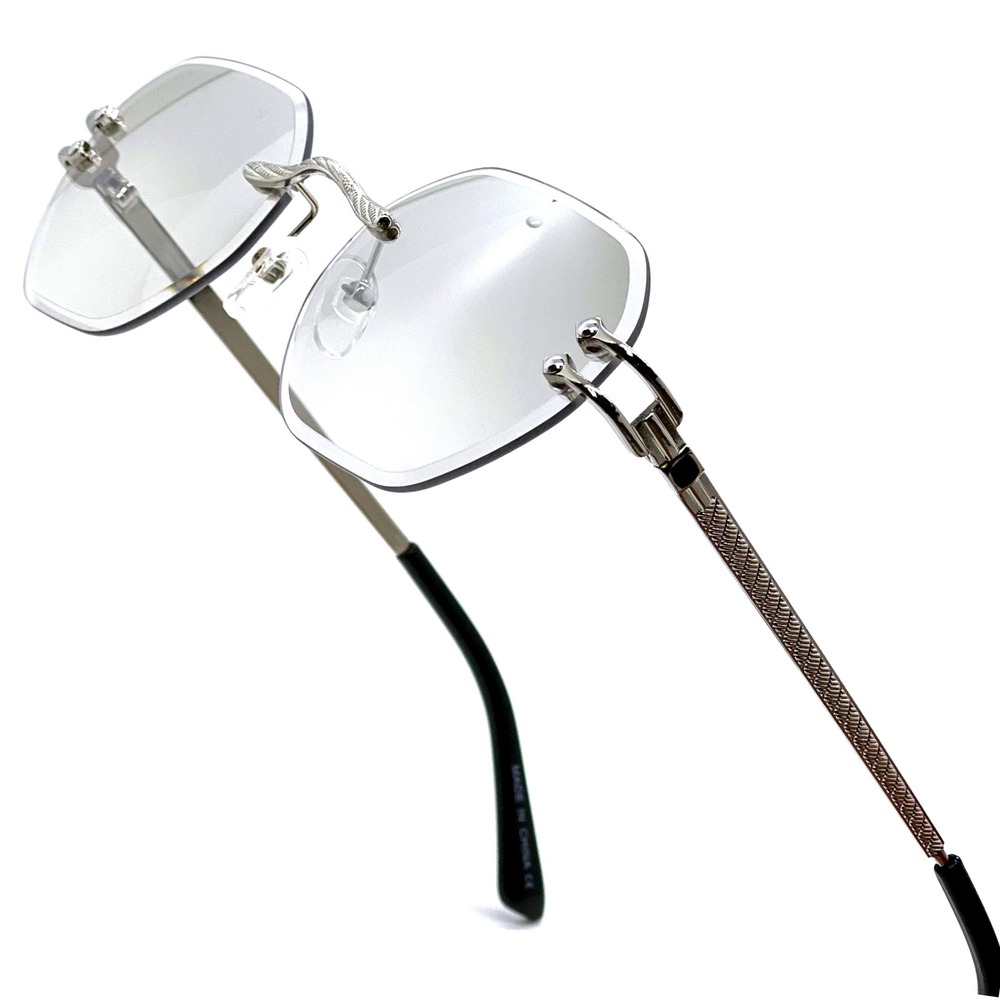 Sunglasses Clear Lens Frameless Outdoor Party Shades Rapper Cholo Gangster Music